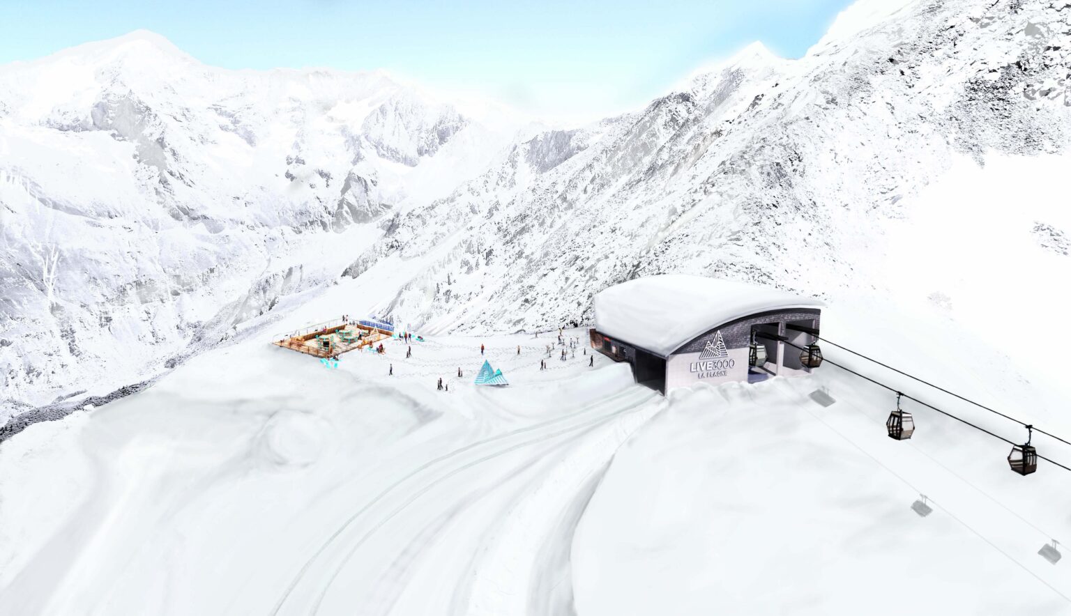 La Plagne : inauguration, débit, coût… Tout savoir sur la nouvelle télécabine des Glaciers télécabine des Glaciers La Plagne-min